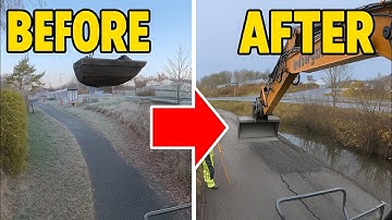 Making a Walkway Wider with an Excavator – FULL PROCESS | Liebherr + Engcon