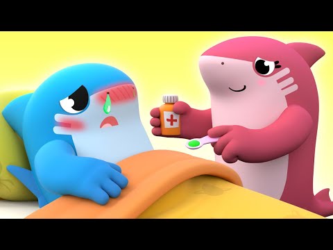 BABY SHARK is SICK but he doesn’t want to take his medicine! - Healthy Habits So
