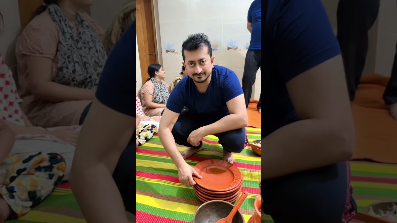 বাবার হাতের লাকড়ি চুলার রান্না খেলাম আমার শখের ডিনার সেটে 😌 