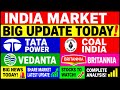 Stock Market🛑 Big Updates Today 🛑 Tata Power 🛑coal India 🛑 Vedanta 🛑Britannia