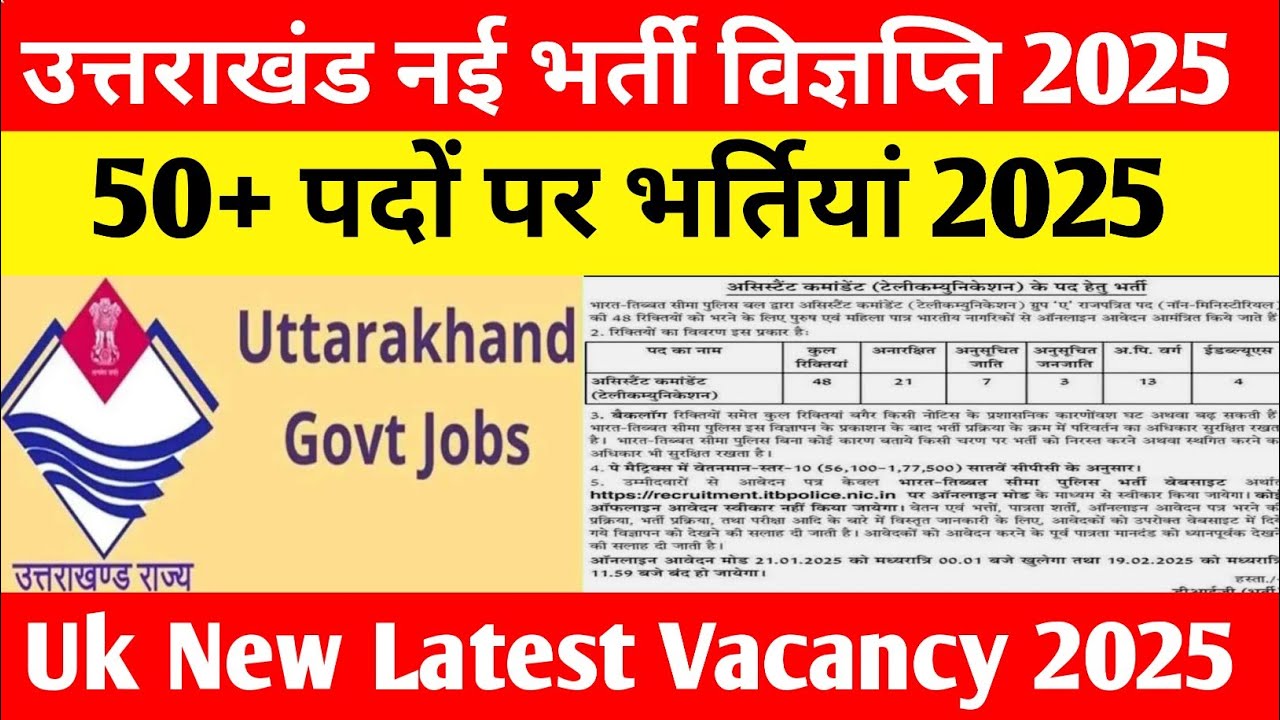 Uttarakhand new latest vacancy 2025 !! Uttarakhand new government job's ...
