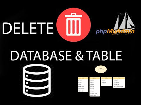 Delete a DATABASE & TABLE in MYSQL PHPMYADMIN - panel.