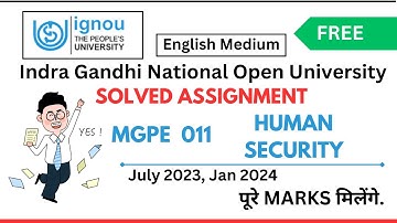 MGPE 11 Solved Assignment 2023-24  | English |  by  |  Scholar GUY  |