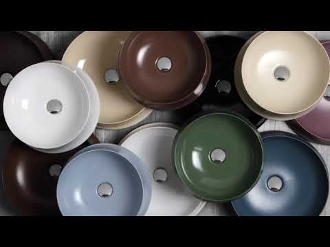 Матовий круглий умивальник 42 см Simas Sharp SH02, видео 1