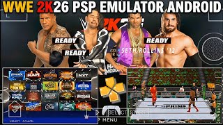 لعبة WWE 2K26 الجديدة الرسمية على جهاز PSP بنظام أندرويد: ذا روك وناكامورا ضد سكوت هول وسيث رولين... screenshot 2