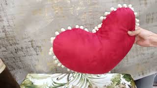 طريقة عمل وسادة ديكور على شكل قلب/How to work a heart-shaped decorative pillow. sewing