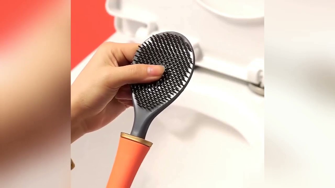 Wall Mounted Toilet Brush, with Canister & Silicone Bristles 2