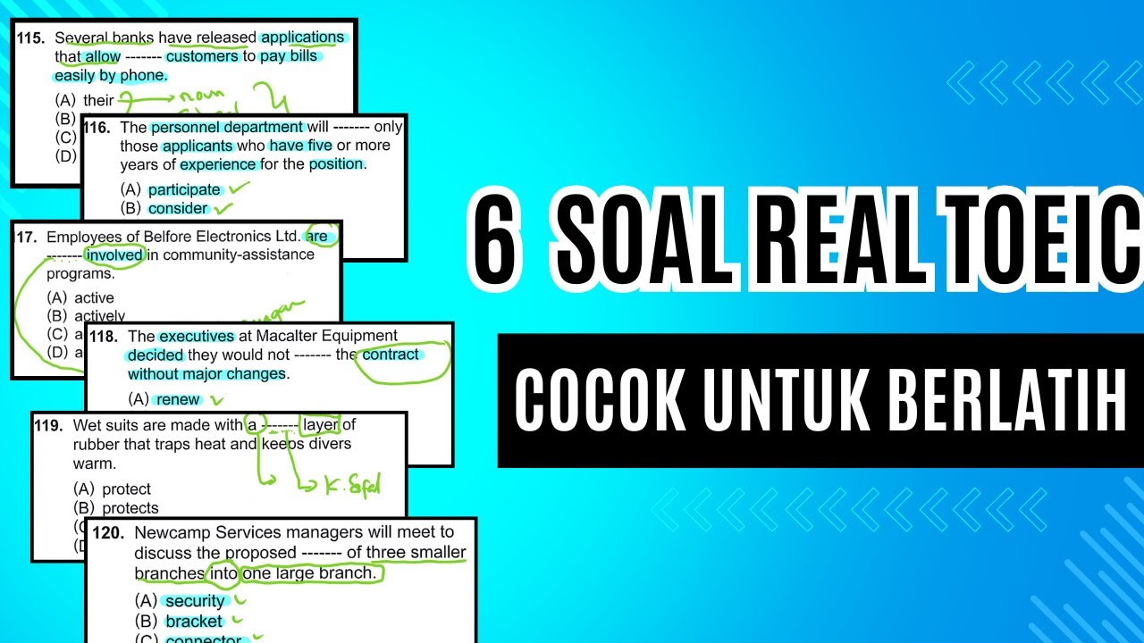 Pembahasan Soal Reading TOEIC Part 5 - Cara mencari KATA KUNCI