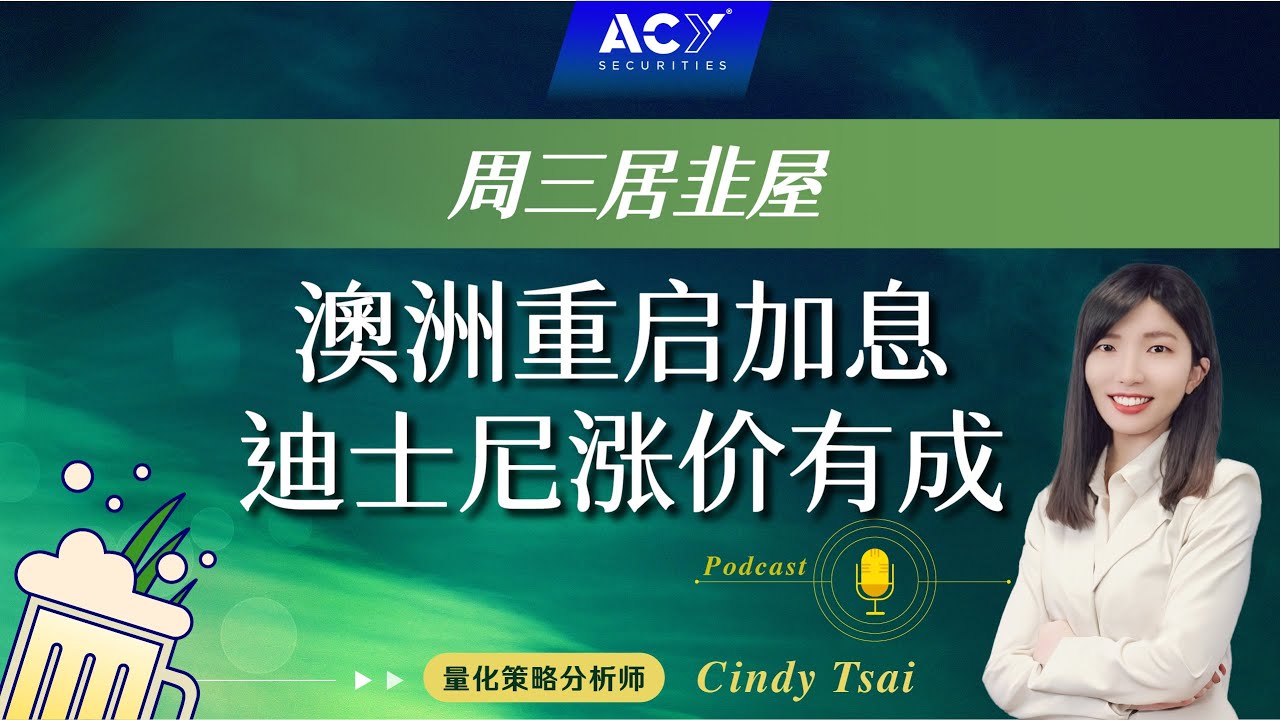 【周三居韭屋】澳洲重启加息，迪士尼涨价有成，纳指突破下跌趋势，Uber股价创年内新高！