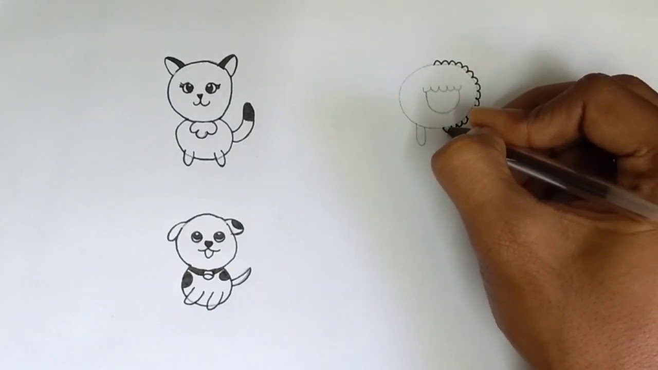 HOW TO DRAW CUTE BABY ANIMALS/ EASY TUTORIAL🠈🠕ðŸ ' - YouTube