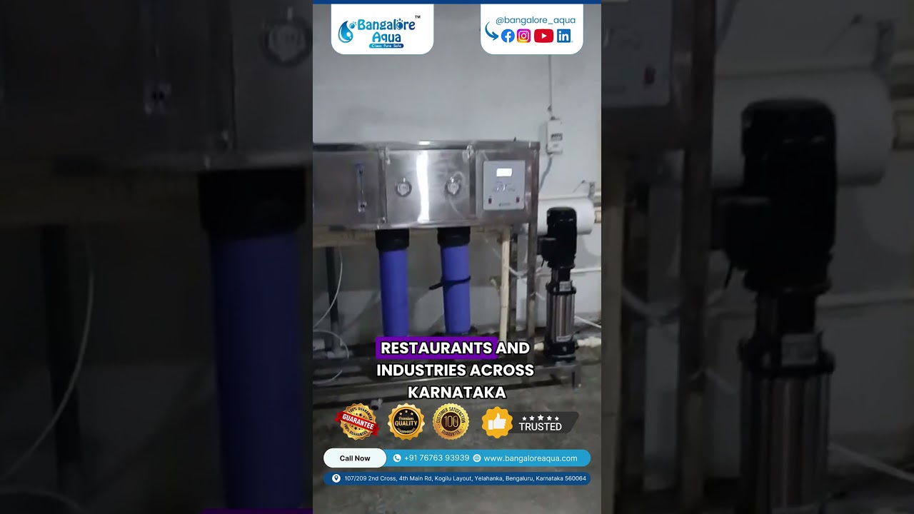 2000 LPH RO Plant Installation at Rajajinagar, Bangalore | Bangalore Aqua 💧🏨