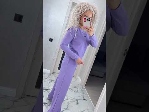 Стильний брючний костюм жіночий рожевий з широкими штанами палаццо 48-50 розмір, відео 4