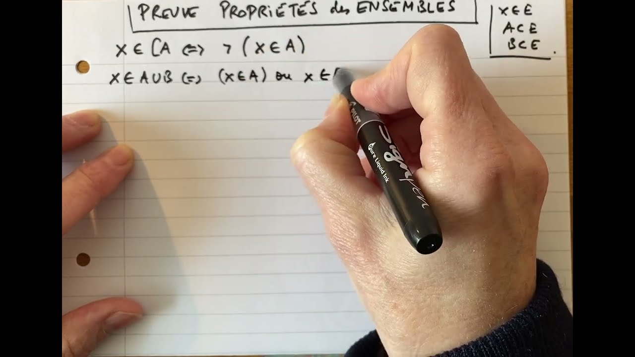 Ensembles : complémentaire, réunion, intersection propriétés, démo avec les connecteurs logiques