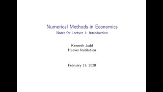 Introduction (Ken Judd Numerical Methods in Economics Lecture 1) Net Worth