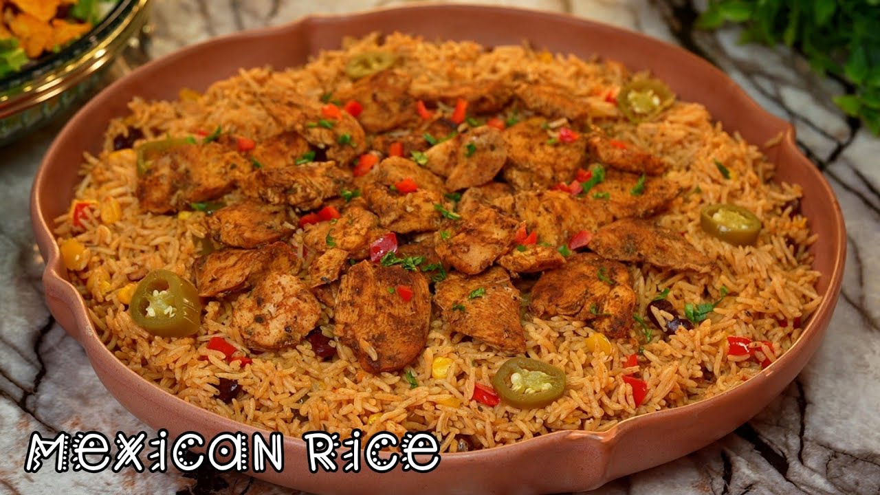 بدل ما تحتاري اطبخي مكسيكانو رز بالدجاج 🍋‍🟩🌶 مع ألذ سلطة مكسيكانو 