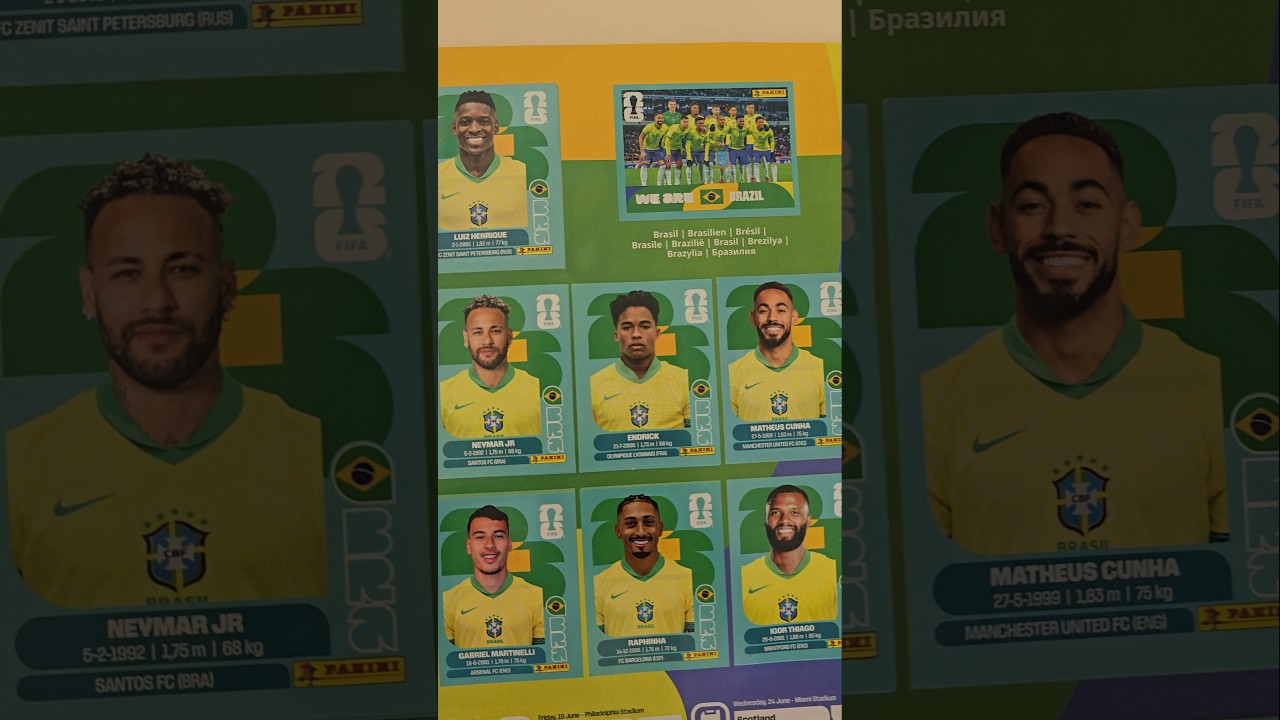 SELEÇÃO BRASILEIRA ATUALIZADA NO ÁLBUM DA COPA