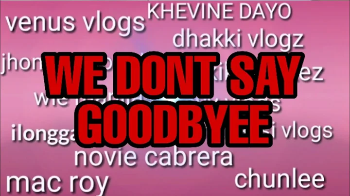 "DONT SAY GOODBYEE"by Ylona Garcia