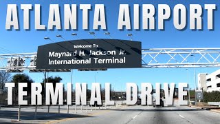 Driving into Atlanta International Airport - International Terminal - 4k - With Pauses & Highlights