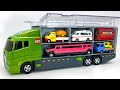トミカ☆トミカのミニカー13台を開封してコンボイに収納します！Tomica miniature cars opened and stored for water balloon test