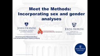 Creating a sex & gender community of research and practice at JHU: Meet the Methods - Jan 25th, 2022