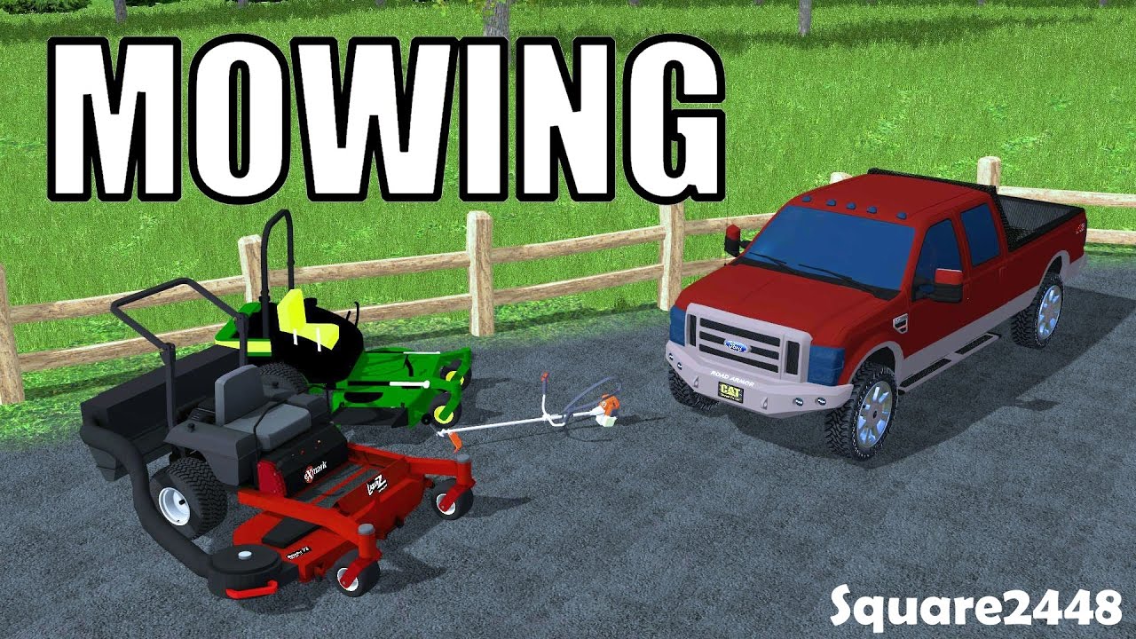 Farming Simulator 15 - Mowing With 72 Inch Mowers - Weed Eater - Exmark - John Deere