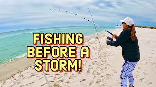 SURF FISHING before a STORM makes for GREAT FISHING!
