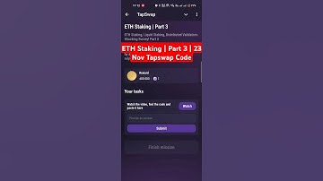 ETH Staking | Part 3 | Tapswap Code Today | 22 November #tapswap