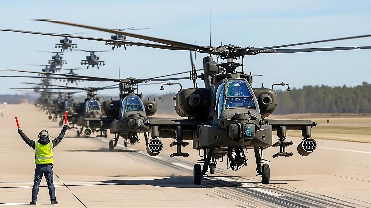 INSANE ACTION! U.S. Army $1 billion AH-64 Apache Attack Helicopter Trains Like a Real War