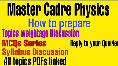Master Cadre Physics l  How to prepare