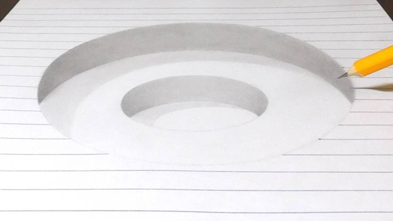 How to Draw Round Holes in Line Paper - Optical Illusion