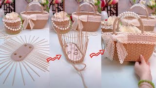 Easy Craft a Handle Basket with Jute Rope and Foam Board for Beginners at Home #handmade #diy#craft
