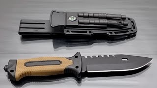 Faca Tática militar Sobrevivência Com Amolador Pederneira Apito E Bússola Modelo: SLKA233 screenshot 1