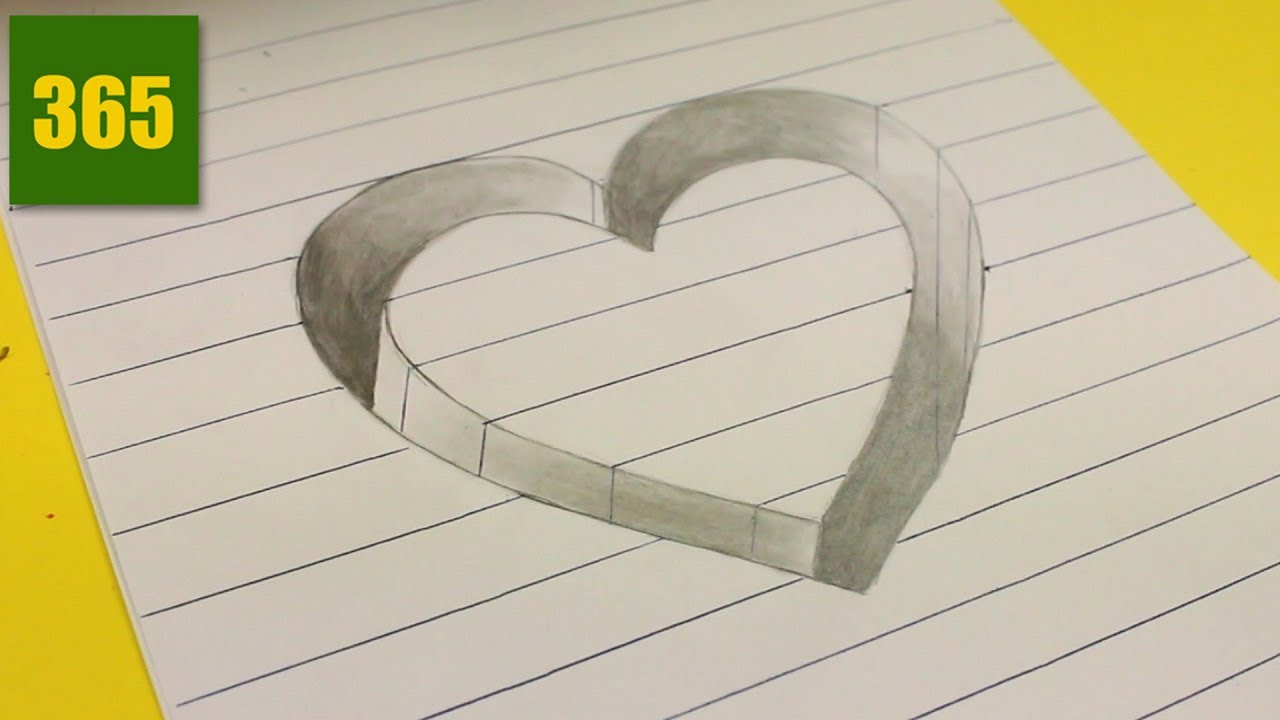 Comment Dessiner Une Illusion D Optique Coeur Tutoriel Youtube