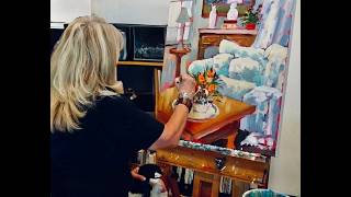 Working on an Interior Scene with Acrylic Artist Jane Slivka