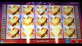Gypsy Eyes - Konami - BIG WIN! Full Screen Treasure Chests Slot Machine Win