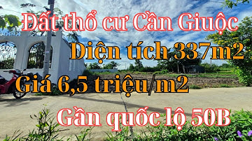Đất Cần Giuộc. Diện tích 337m2 thổ cư, mặt tiền đường, khu đông dân cư, gần quốc lộ 50B, giá rẻ, SHR