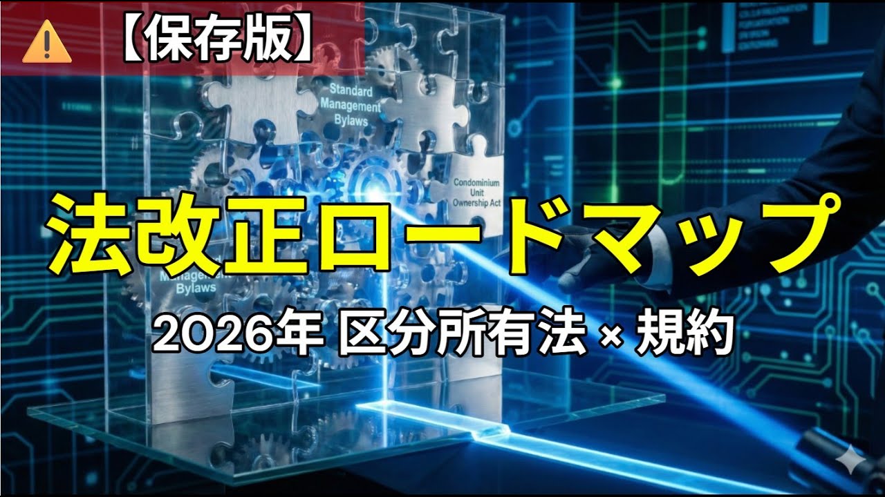 【2026年法改正】区分所有法と標準管理規約の変更点「完全ロードマップ」｜管理組合がやるべき3つの実務