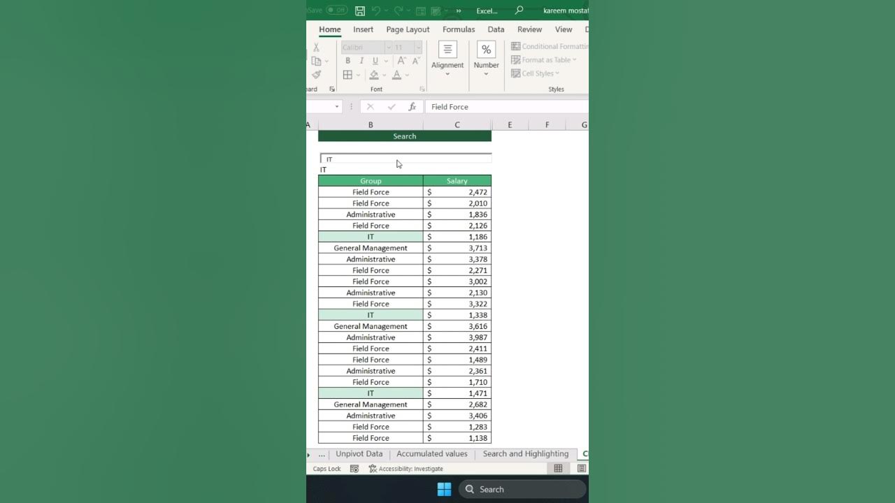 How to Create a Search Box in Excel 🔍 with VBA shorts YouTube