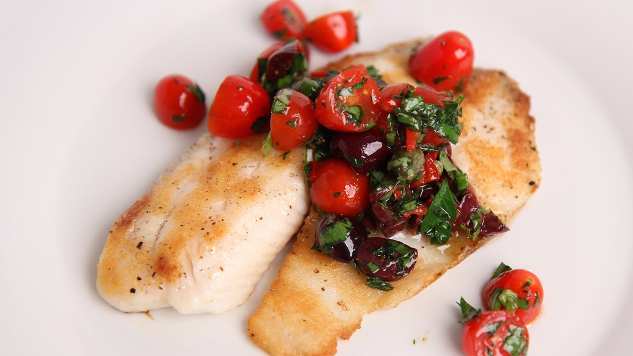 Grilled Tilapia with Puttanesca Salsa - Laura Vitale - Laura in the Kitchen Episode 367