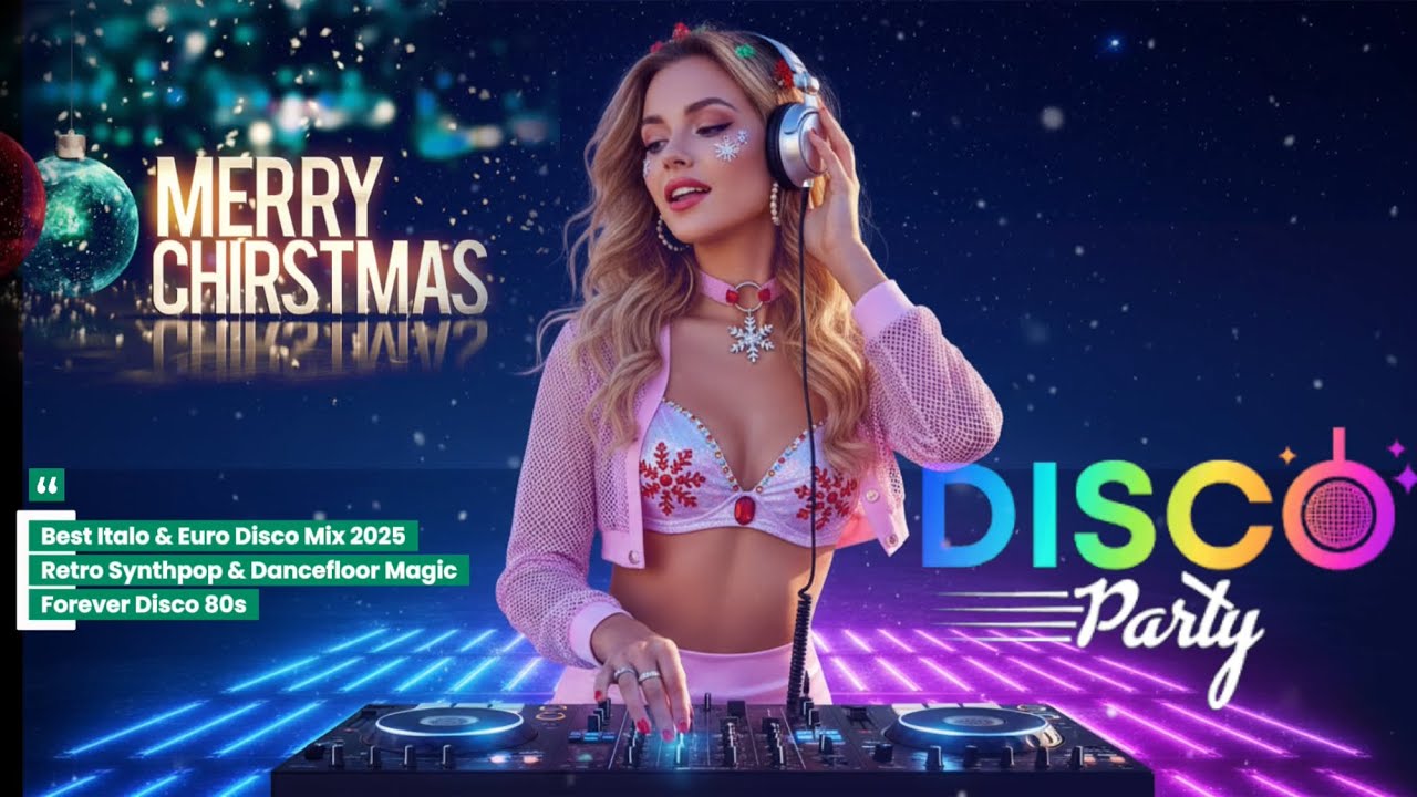 Italo & Euro Disco Mix 2025 — Neon Dreams — Christmas Night Edition | Glitter Synthwave Holiday 