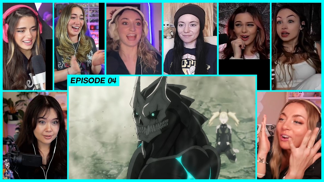 [GIRLS REACT] Kafka saves Kikoru | Kaiju No. 8 Ep 4 Girl Reaction Mashup
