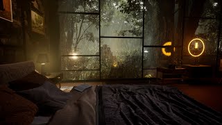 Rainy Forest And a Cozy Bedroom 8 hours - Calm rain sounds | Rain sounds for sleeping | Sleep, Study