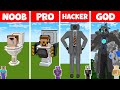 Minecraft SKIBIDI TOILET STATUE HOUSE : NOOB vs PRO vs HACKER vs GOD BUILDING / Animation