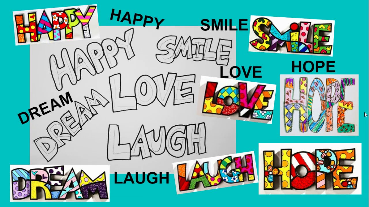 Positive WORD Art inspired by the works of Romero Britto - YouTube