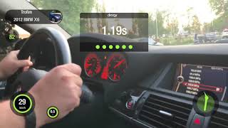 BMW X6 e71 3.0d stage 1 acceleration 0-100 dragy