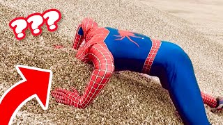 Spider-Mans Head Stuck In Sand