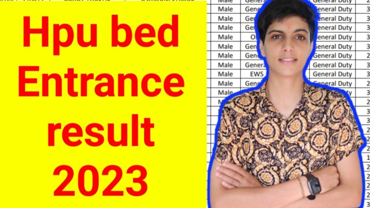 Hpu b. ed Entrance Result 2023 YouTube