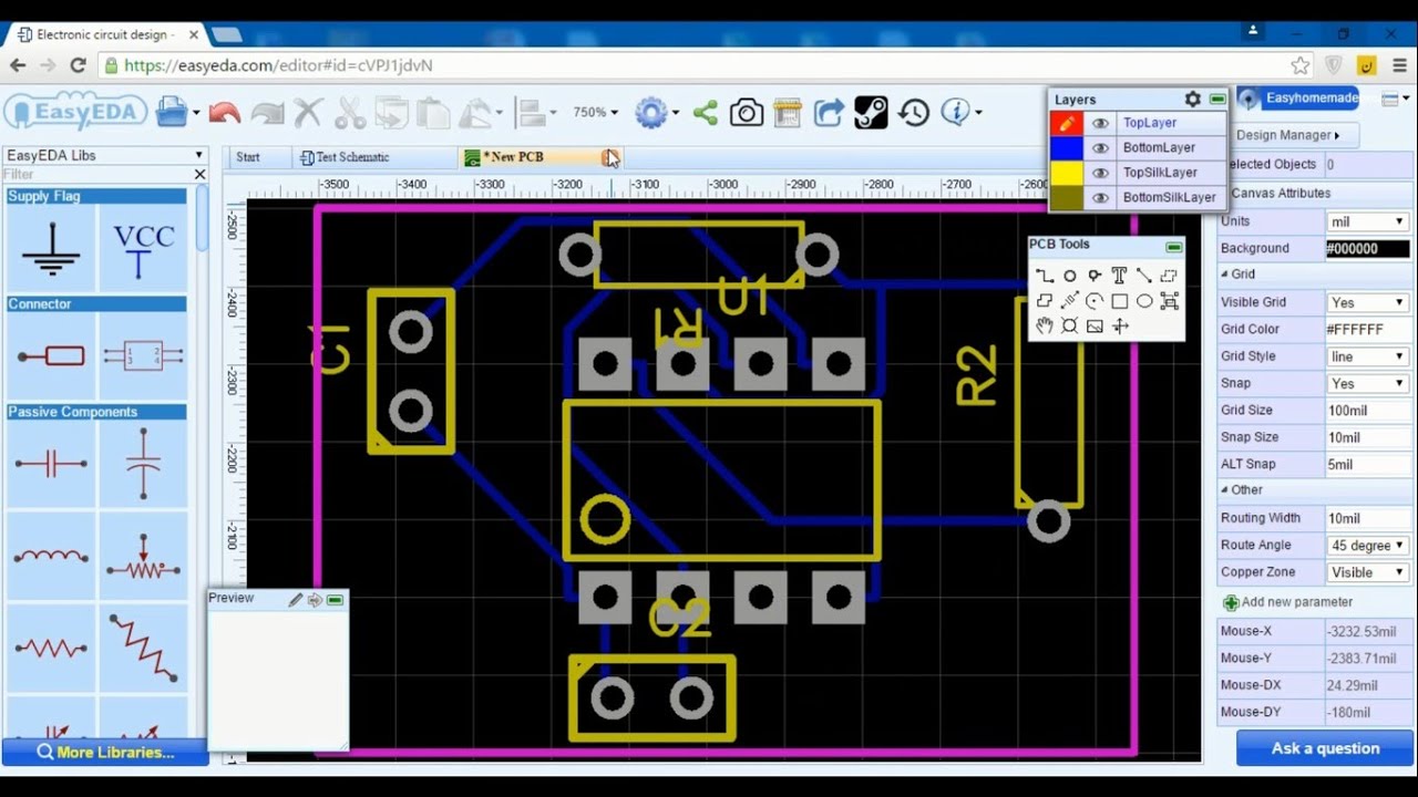 EasyEDA Free online Schematic PCB Design Software 