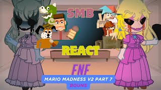 SMB React - FNF Mario Madness - Part 7 - Unbeatable Bonus | Valentine's Day | FNF Mod