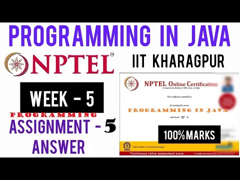 Programming in java ||Week -5|| nptel || Programming Assignments -5|| july-2021